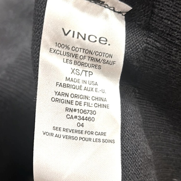 Vince Long Sleeve Cotton Crew Neck Ribbed Detail Black Sweater Dress Size XS - Picture 8 of 10